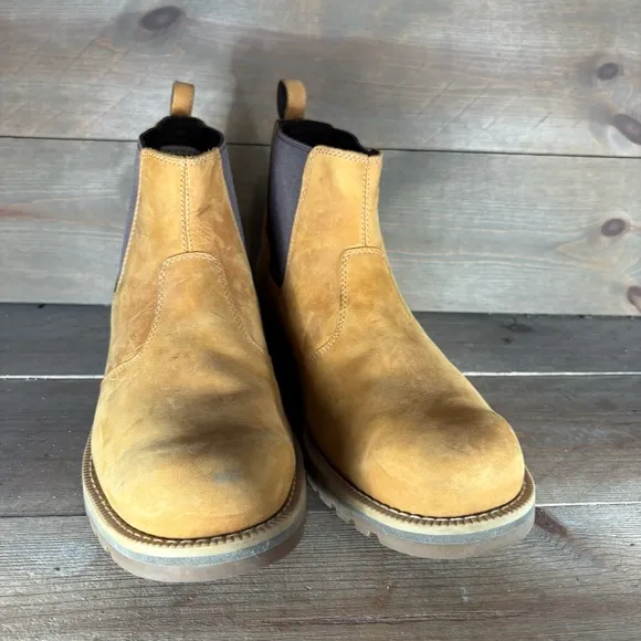 timberland redwood falls mens size 10 shoes brown leather slip on chelsea boots