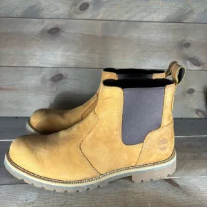 timberland redwood falls mens size 10 shoes brown leather slip on chelsea boots