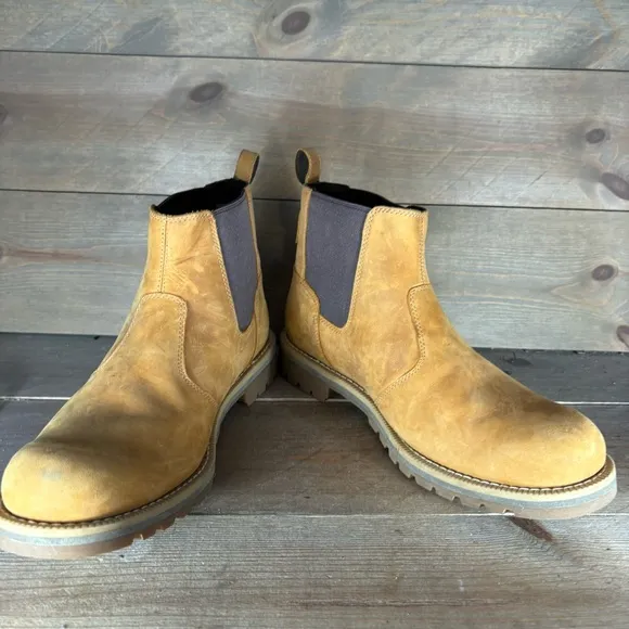 timberland redwood falls mens size 10 shoes brown leather slip on chelsea boots