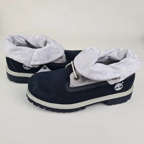 Timberland Script Roll Top Boots Little Kids Navy