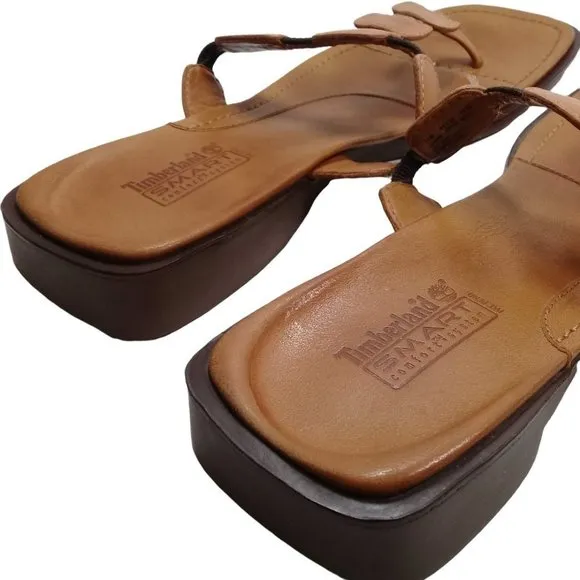 Timberland Smart Comfort System Women's Leather Thong Flat Sandals Size 11M