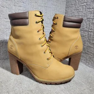 Timberland Tillston 6&quot; Women's Size 9 US Wheat Nubuck Leather Pumps Boots A1KJH
