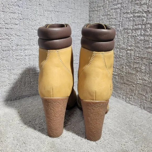 Timberland Tillston 6&quot; Women's Size 9 US Wheat Nubuck Leather Pumps Boots A1KJH
