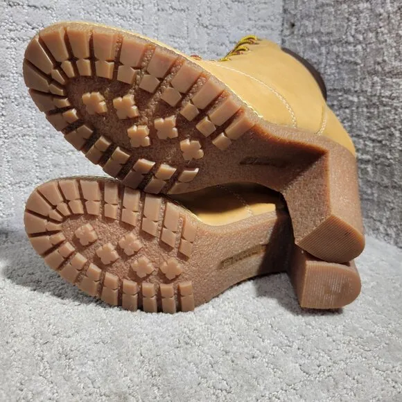 Timberland Tillston 6&quot; Women's Size 9 US Wheat Nubuck Leather Pumps Boots A1KJH