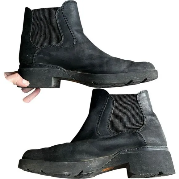 Timberland Graceyn Chelsea Black Leather Boots Women Size 10 Classic Staple