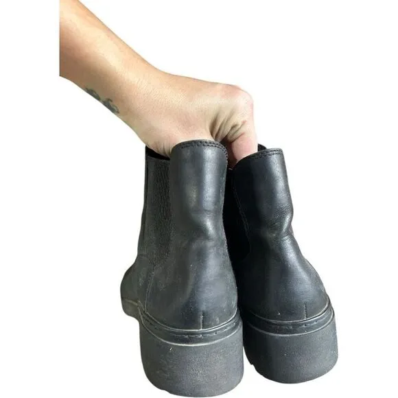 Timberland Graceyn Chelsea Black Leather Boots Women Size 10 Classic Staple
