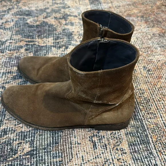 To Boot New York Adam Derrick Boots Mens 12 Muller Dark Brown Waxed Suede Zip