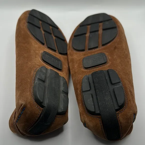 To Boot New York Sz 10 Brown Suede Blue Stitch Slip-On Loafers Moccasin Style