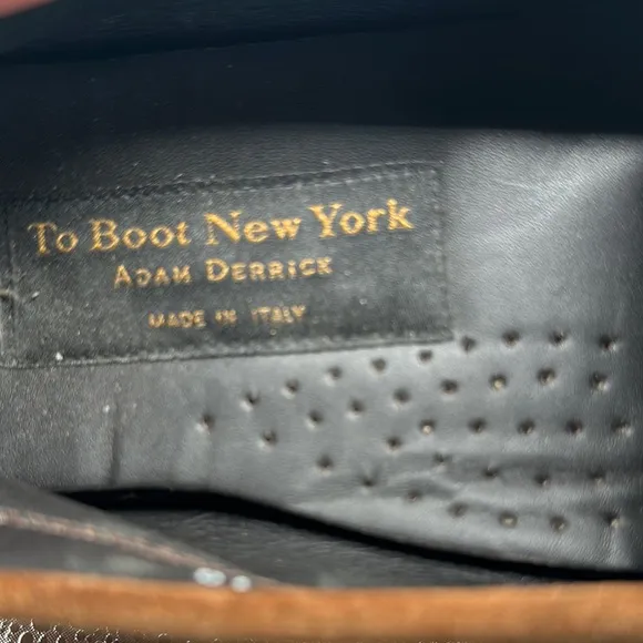 To Boot New York Sz 10 Brown Suede Blue Stitch Slip-On Loafers Moccasin Style