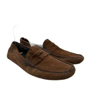 To Boot New York Sz 10 Brown Suede Blue Stitch Slip-On Loafers Moccasin Style