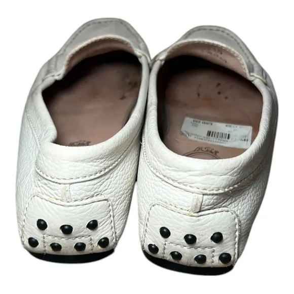 Tod's Big Girl Penny Loafer Moccasin Cream Off White Slip On Leather 35.5