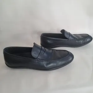 TOD'S Black Leather Penny Loafers Men’s Size US 13 Made in Italy
