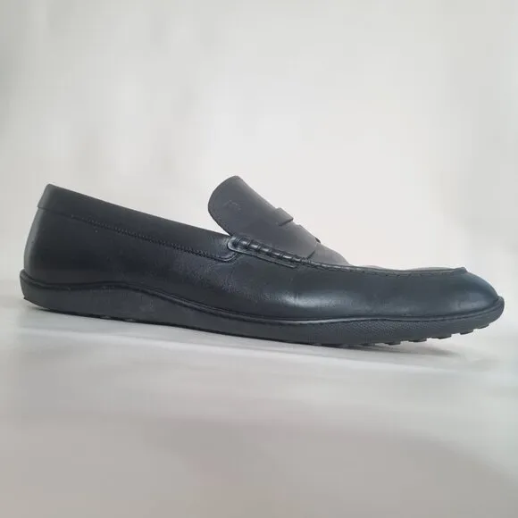 TOD'S Black Leather Penny Loafers Men’s Size US 13 Made in Italy
