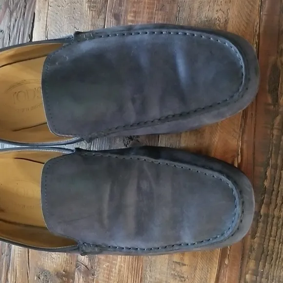 Tods Blue Leather Loafers