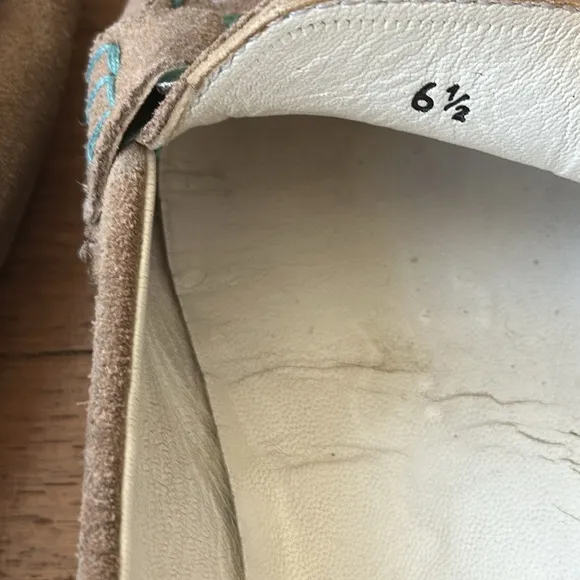 Tod's hand-stitch suede slip-on contrast trim driving loafer moccasin flats