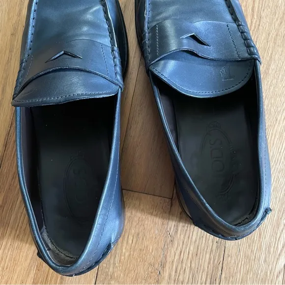 Tod's Leather Loafers | Dark Blue | Size 8.5