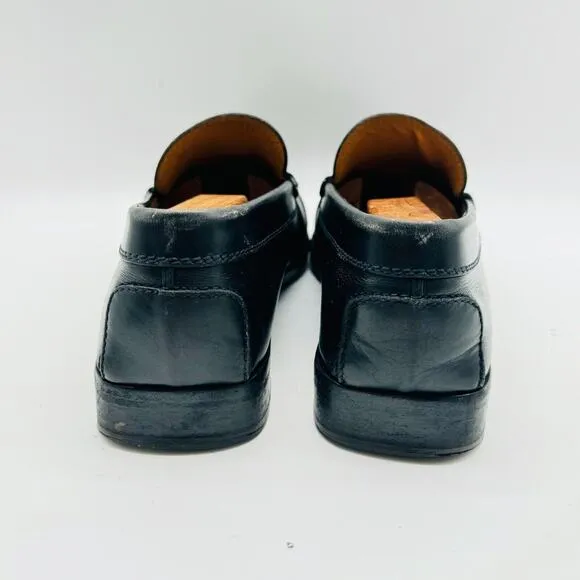 Tods Loafers Mens 8 Black Leather Shoes Slip On Casual Dress Luxury Italian