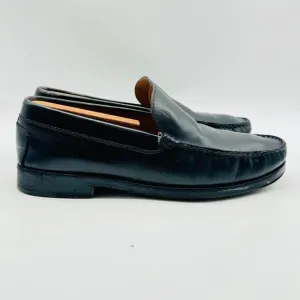 Tods Loafers Mens 8 Black Leather Shoes Slip On Casual Dress Luxury Italian