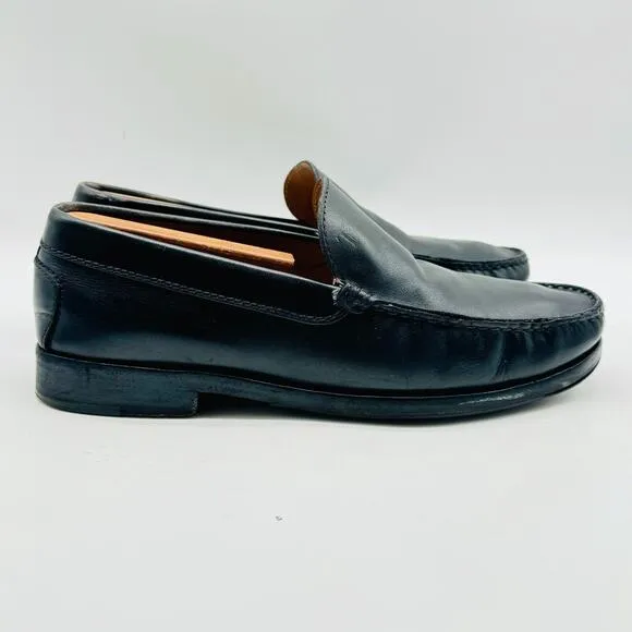 Tods Loafers Mens 8 Black Leather Shoes Slip On Casual Dress Luxury Italian