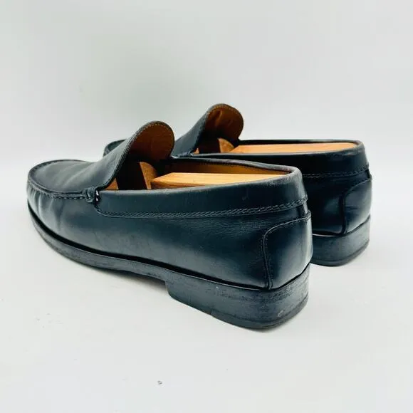 Tods Loafers Mens 8 Black Leather Shoes Slip On Casual Dress Luxury Italian