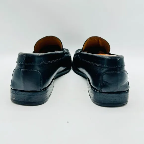 Tods Loafers Mens 8 Black Leather Shoes Slip On Casual Dress Luxury Italian