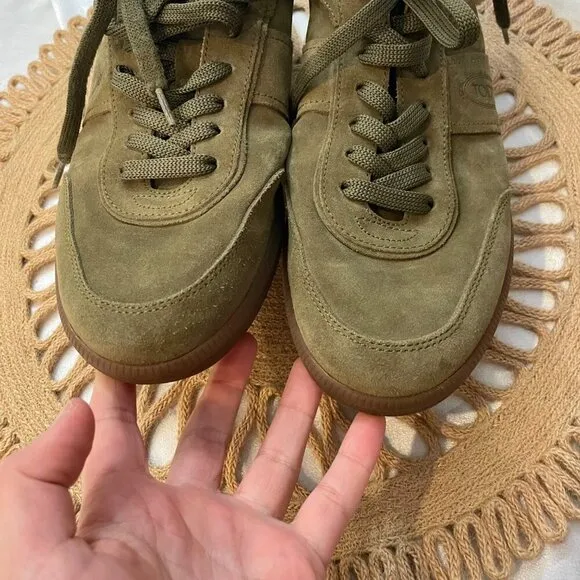 Tod's Tabs Sneakers in Suede Olive Green Men's Size 6