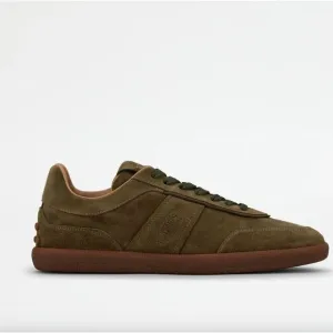 Tod's Tabs Sneakers in Suede Olive Green Men's Size 6