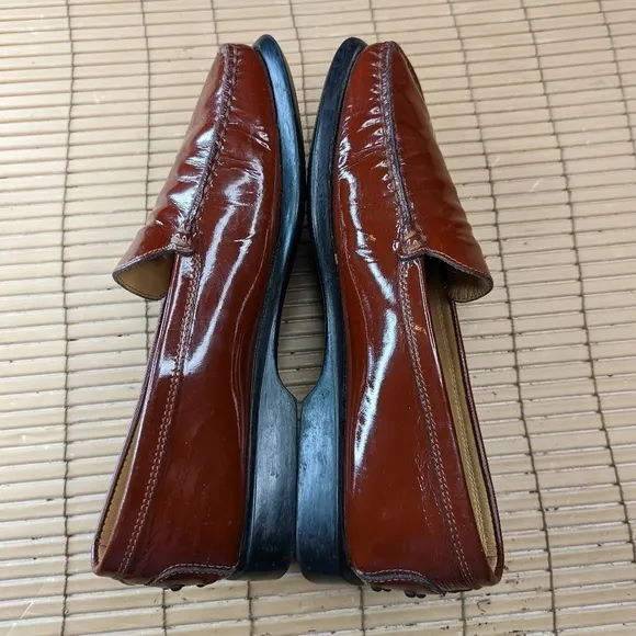 Tod's Women's Gommino Red patent leather Loafers US 8 Driving Moccasin Shoes