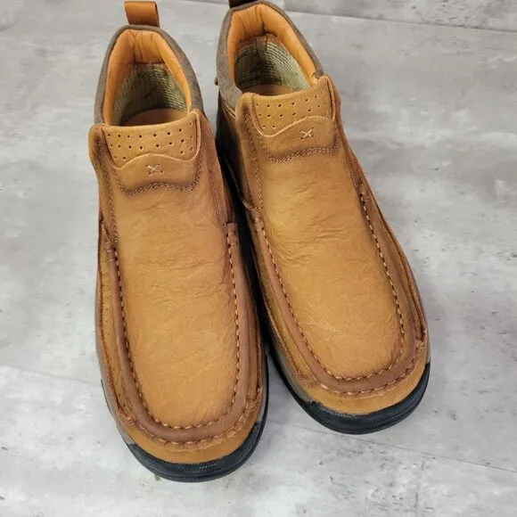 Tokouk Mens Boots Size 41 Hand Stitched Leather Slip On Moccasin Chukka US 8