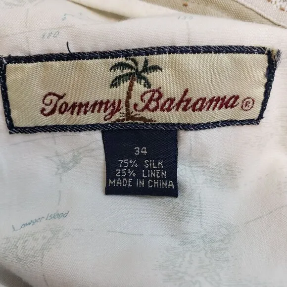 Tommy Bahama Silk &amp; Linen Blend Ankle Pants Size 34