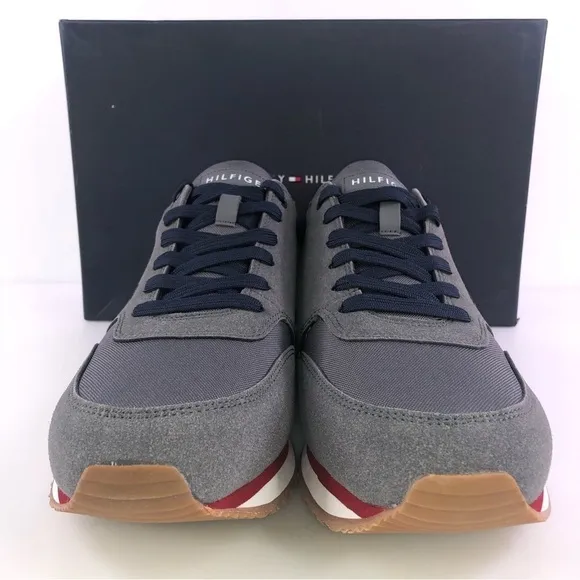 TOMMY Hilfiger Mens Gray Mainer Lace Up Retro Jogger Sneakers  NIB
