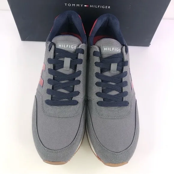 TOMMY Hilfiger Mens Gray Mainer Lace Up Retro Jogger Sneakers  NIB