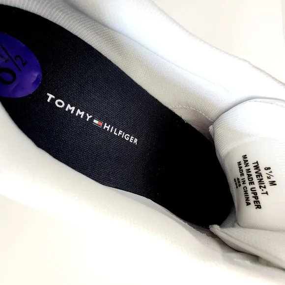 Tommy Hilfiger Veniz Oxford Sneakers White Blue Red w Logo Woman's Size 8.5