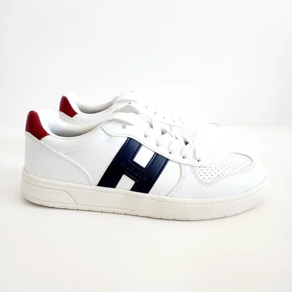 Tommy Hilfiger Veniz Oxford Sneakers White Blue Red w Logo Woman's Size 8.5
