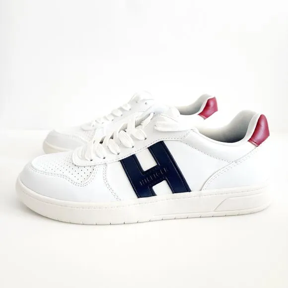 Tommy Hilfiger Veniz Oxford Sneakers White Blue Red w Logo Woman's Size 8.5