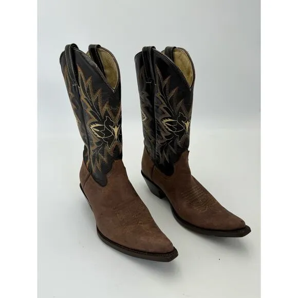 Tommy Lota Men's Size 7 Western Leather Pointed Toe Cowboy Boots Brown