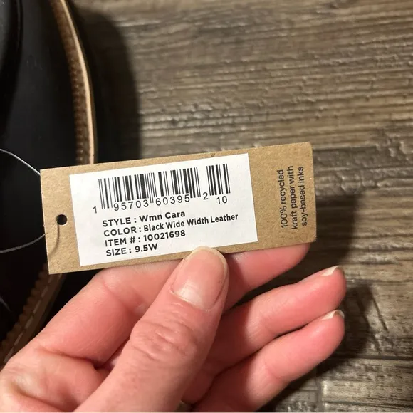 Toms Cara Black Leather Women's Lug Penny Loafers 10021698 9.5W Wide Platform
