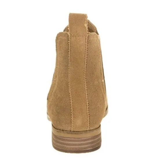 TOMS Ella Suede Brown Ankle Boots Chelsea Classic Casual Tan Camel Brown 7.5