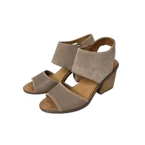 Toms Majorca Cutout suede ankle Sandals Sz 8.5 neutral