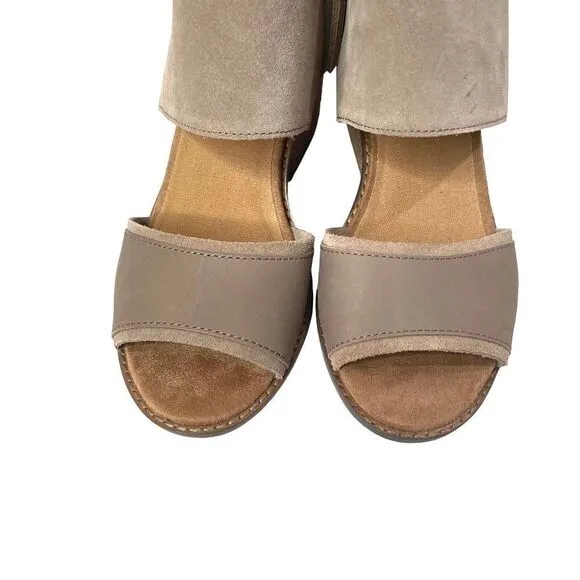 Toms Majorca Cutout suede ankle Sandals Sz 8.5 neutral
