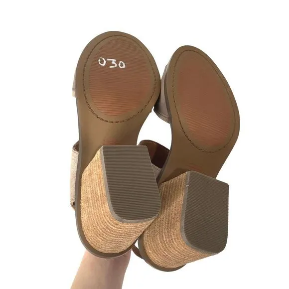 Toms Majorca Cutout suede ankle Sandals Sz 8.5 neutral