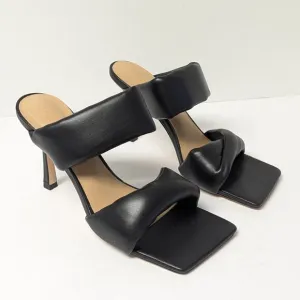 Tony Bianco Lucy Heeled Sandals, Black Leather, Women's 9.5 M