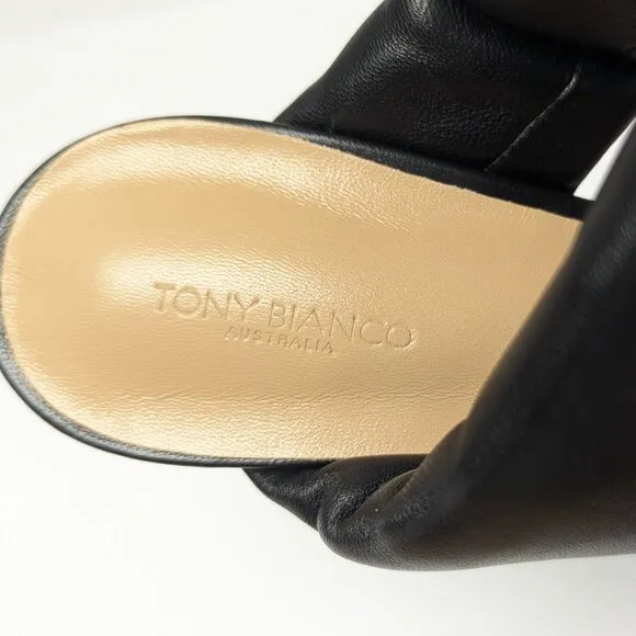 Tony Bianco Lucy Heeled Sandals, Black Leather, Women's 9.5 M