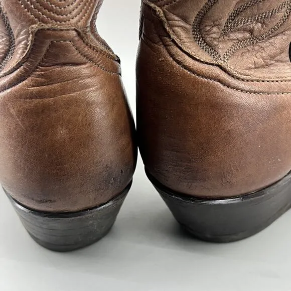 Tony Lama 1996 Western Boots Men's Size 9.5 D Brown Leather Cowboy Pull On Shoes