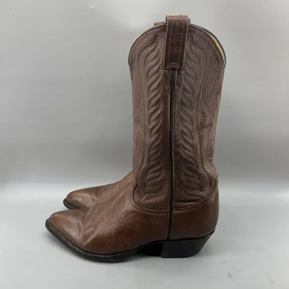 Tony Lama 1996 Western Boots Men's Size 9.5 D Brown Leather Cowboy Pull On Shoes