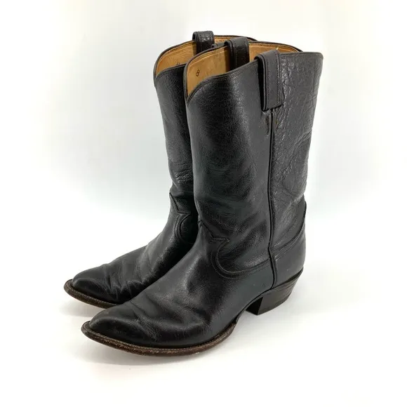 Tony Lama 5010 Black Leather Western Cowboy Boots