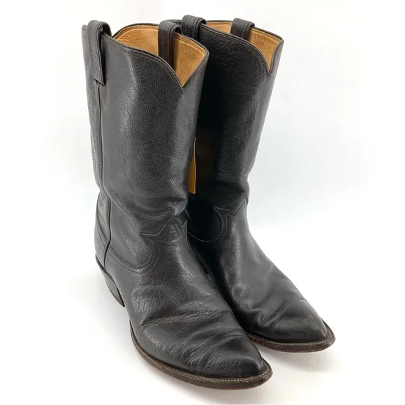 Tony Lama 5010 Black Leather Western Cowboy Boots