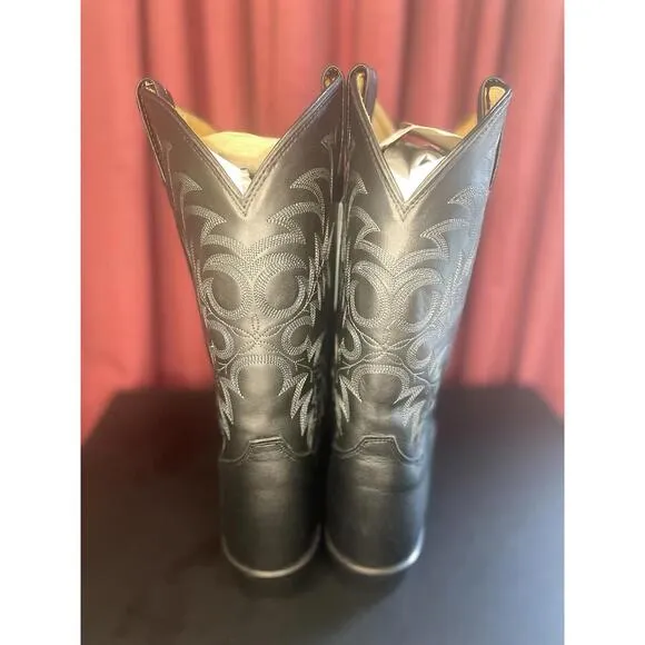 TONY LAMA 7900 MENS 10D SEGAR BLACK 12&quot; MEDIUM ROUND TOE WESTERN BOOT NWOB