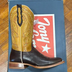 Tony Lama Brown and Tan Heeled Boots