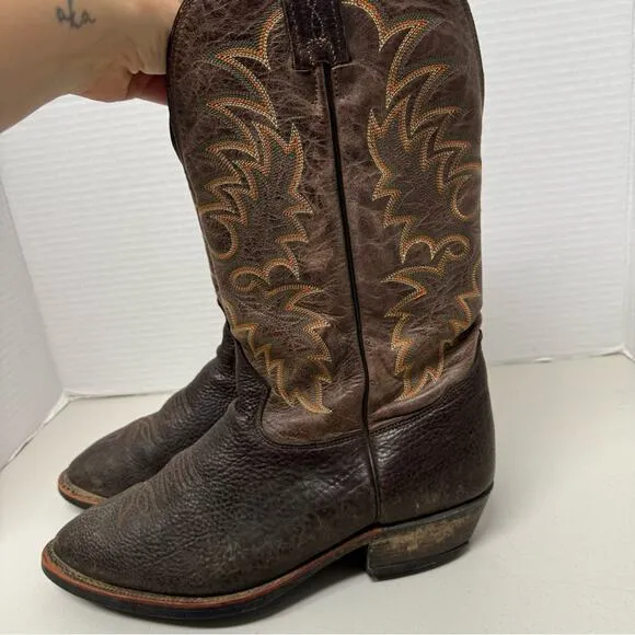 Tony Lama Brown Tan Leather Cowboy Boots Western Men’s 10 Kruass Classic